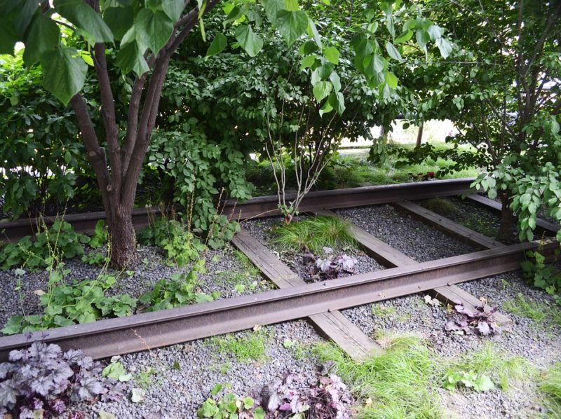 ニューヨークのハイラインにある線路