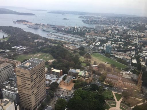 シドニー・タワー・アイの展望台から見たシドニーの街並み