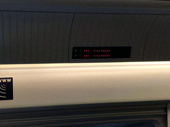 ドイツ鉄道の予約案内表示