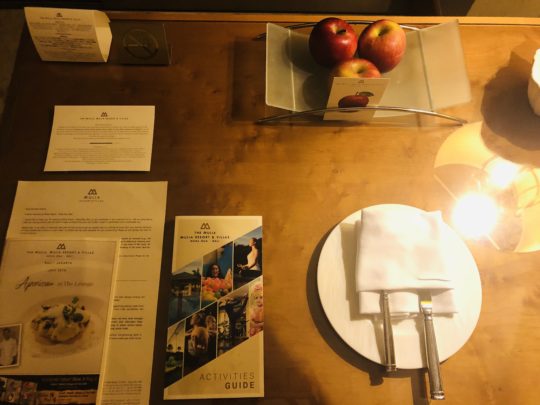 ムリアリゾートのお部屋 グレンジャーデラックスの無料フルーツサービス