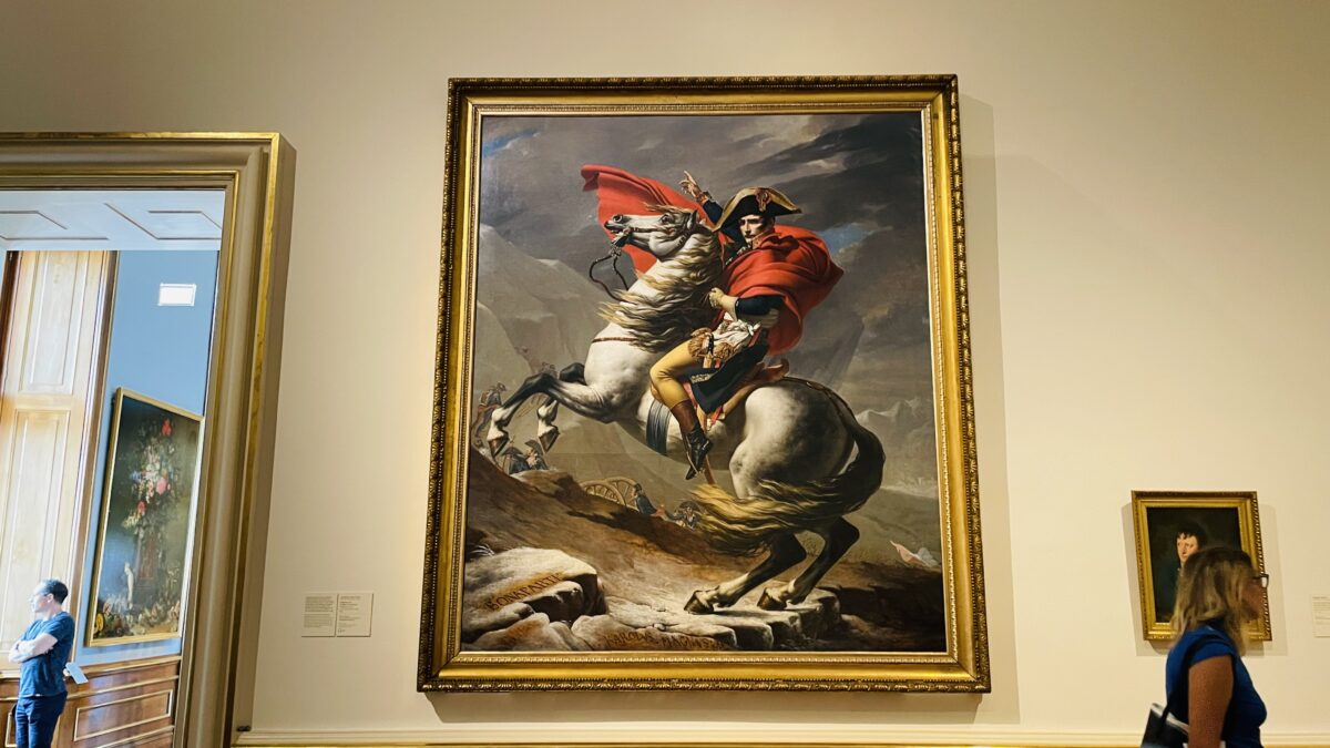 ベルヴェデーレ宮殿上宮に展示されているダビドの「アルプスを越えるナポレオン(Napoleon Crossing the Alps)」