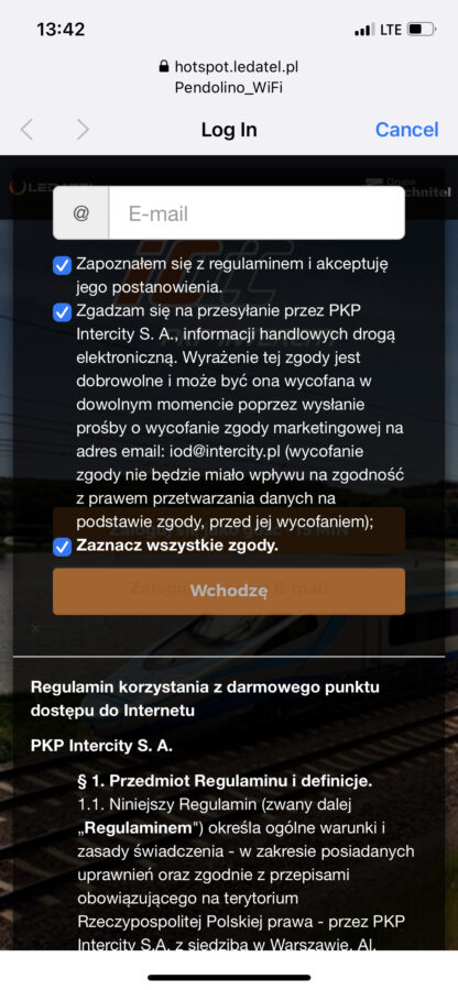 ポーランド鉄道PKPのフリーWi-Fi