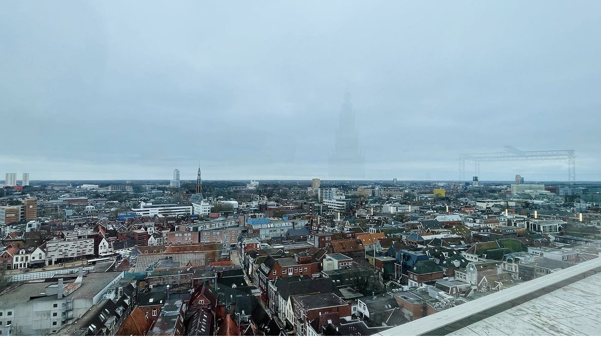 フォーラム・フローニンゲン（Forum Groningen）の屋上から見たフローニンゲンの街並み①