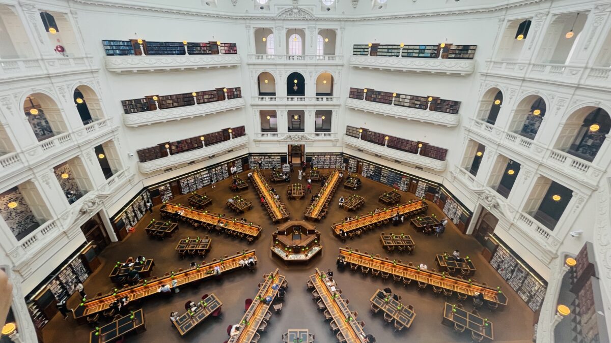 メルボルン ヴィクトリア州立図書館のザ・ドーム（6階から）